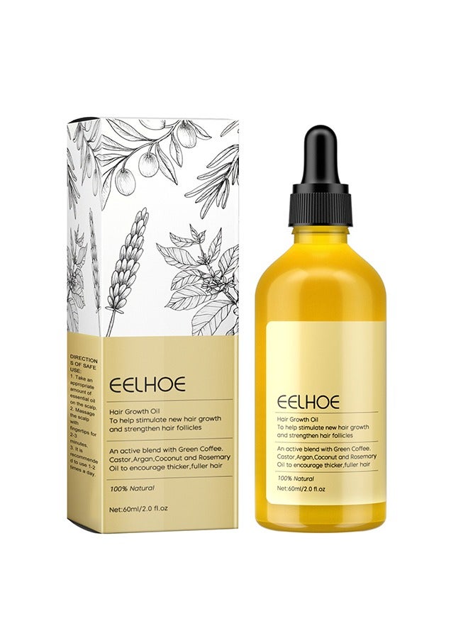EELHOE Hair Growth Oil, Rosemary Hair Growth Essential Oil, Anti Hair Loss Fast Regrowth Essence, Repair Damaged Frizzy Thinning Scalp Hair-restorer Dense, Hair Growth Serum, 60ml/2 fl.oz - Image 1