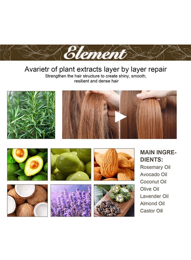 EELHOE Hair Growth Oil, Rosemary Hair Growth Essential Oil, Anti Hair Loss Fast Regrowth Essence, Repair Damaged Frizzy Thinning Scalp Hair-restorer Dense, Hair Growth Serum, 60ml/2 fl.oz - Image 2