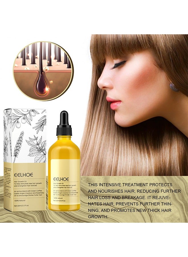 EELHOE Hair Growth Oil, Rosemary Hair Growth Essential Oil, Anti Hair Loss Fast Regrowth Essence, Repair Damaged Frizzy Thinning Scalp Hair-restorer Dense, Hair Growth Serum, 60ml/2 fl.oz - Image 5
