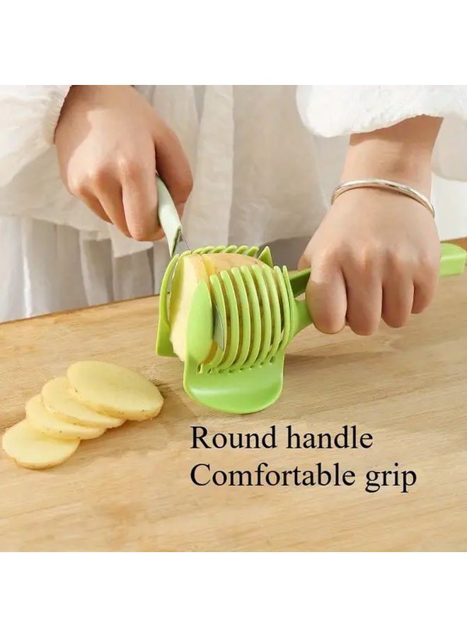Green Citrus Slicer For Lemon And Tomato With Ergonomic Handle 1pc Kitchen Gadget - Image 5