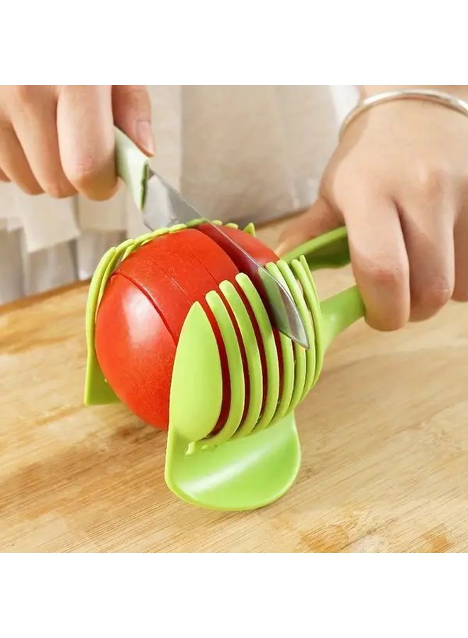Green Citrus Slicer For Lemon And Tomato With Ergonomic Handle 1pc Kitchen Gadget - Image 4