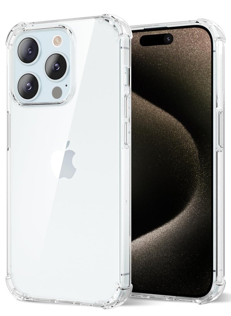 AKSESORY iPhone 13 Pro Clear Case 6.1 Inch - Transparent Soft Silicone Protective Cover, Shock Absorbing Four Corner Bumper Protection, Slim Fit Anti Scratch Lightweight Crystal Clear Phone Case - Image 1