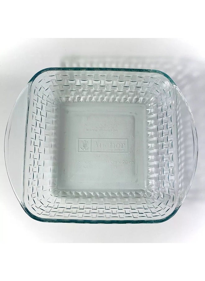 Anchor Hocking - 2Qt 8.5" Basketweave Cake Dish A/H 13960 A/H - Image 1