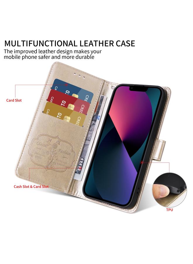 اس-توب جراب هاتف جلدي منقوش عليه زهور الفراشة لهاتف iPhone 14 Pro - Image 4