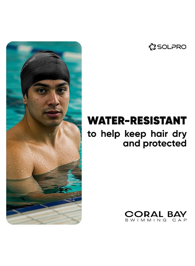 SOLPRO Coral Bay Swimming Cap (Black) - Image 2