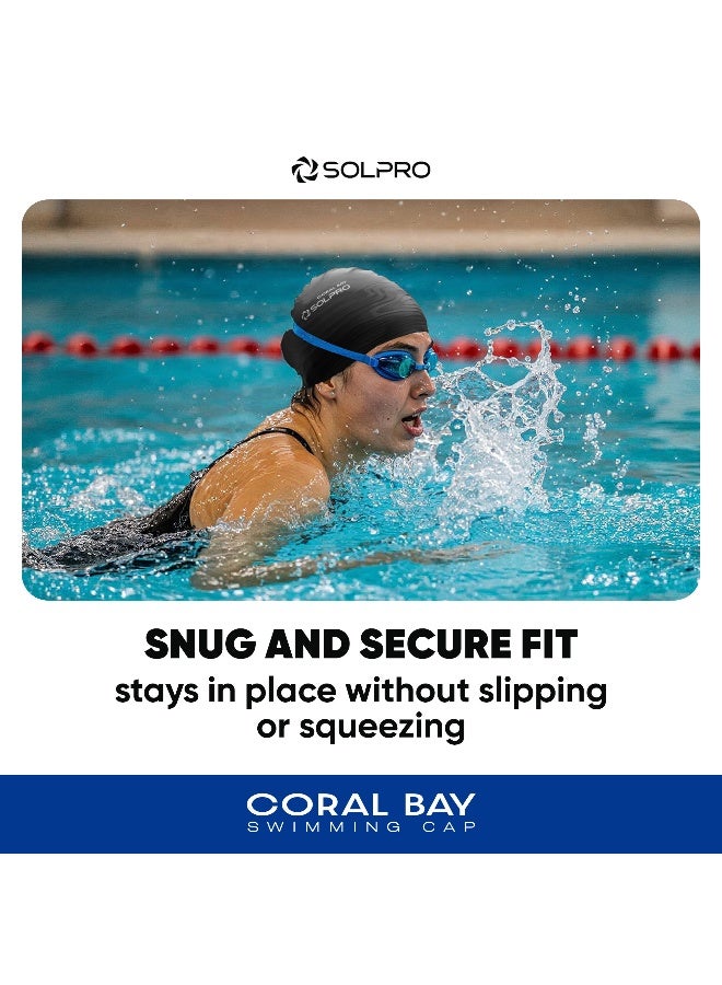 SOLPRO Coral Bay Swimming Cap (Black) - Image 3