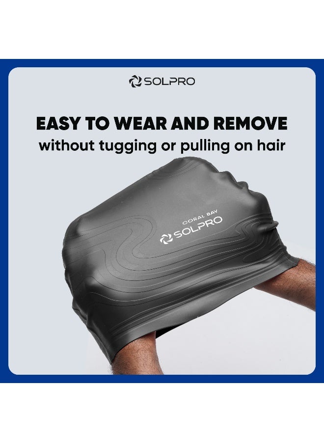 SOLPRO Coral Bay Swimming Cap (Black) - Image 5