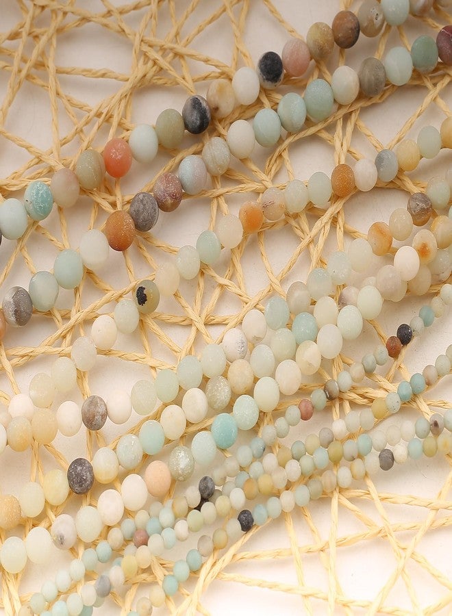 HERZWILD 240Pcs Natural Frosted Amazonite Gemstone Beads Energy Healing Crystal Stone Round Loose Gemstone Stone Beads for Jewelry Making, DIY Bracelets Necklaces (Frosted Amazonite-6mm) - Image 3