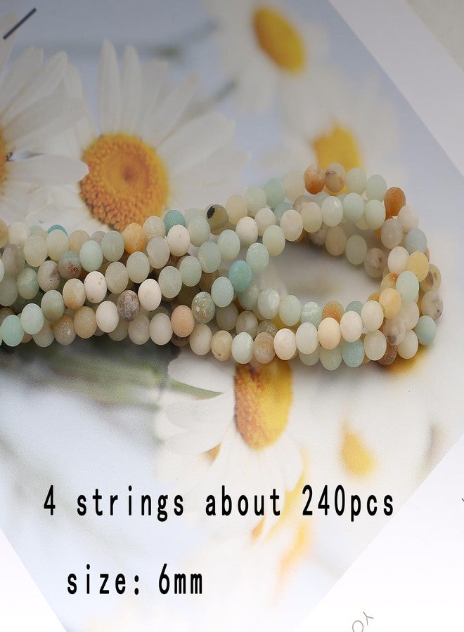 HERZWILD 240Pcs Natural Frosted Amazonite Gemstone Beads Energy Healing Crystal Stone Round Loose Gemstone Stone Beads for Jewelry Making, DIY Bracelets Necklaces (Frosted Amazonite-6mm) - Image 2
