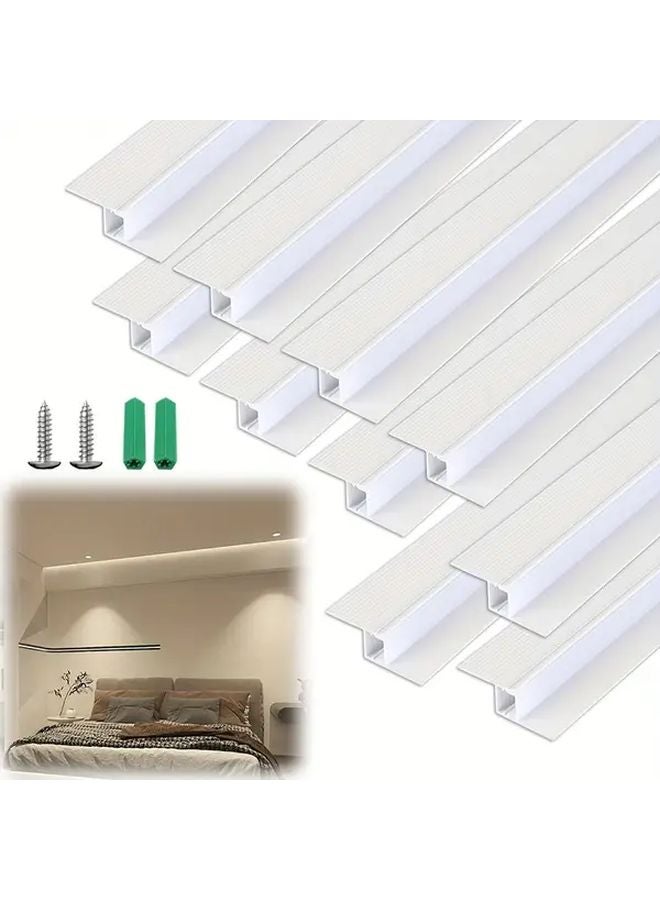 1m LED Aluminum Profile Channel 10pcs Spray White Corner Luminous Shade For Ceiling Strip Light - Image 1