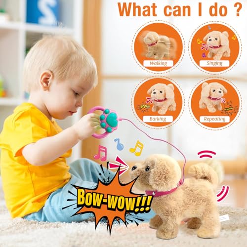 Koonie Talking Plush Golden Retriever Toy Repeats What You Say, Barks and Walks - Electronic Interactive Stuffed Puppy for Kids - Image 4