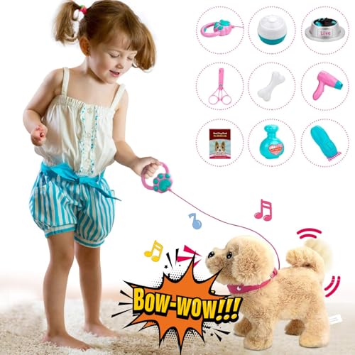 Koonie Talking Plush Golden Retriever Toy Repeats What You Say, Barks and Walks - Electronic Interactive Stuffed Puppy for Kids - Image 1
