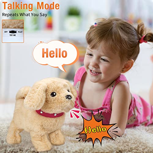 Koonie Talking Plush Golden Retriever Toy Repeats What You Say, Barks and Walks - Electronic Interactive Stuffed Puppy for Kids - Image 3