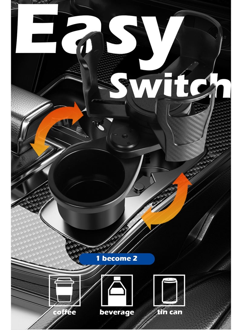 Car Cup Holder, Large Dual Car Cup Holder Expander, 360 Degree Rotating Adjustable Cup Holder For Drinks, Coffee, Beverage, Bottle, Foods - Image 5