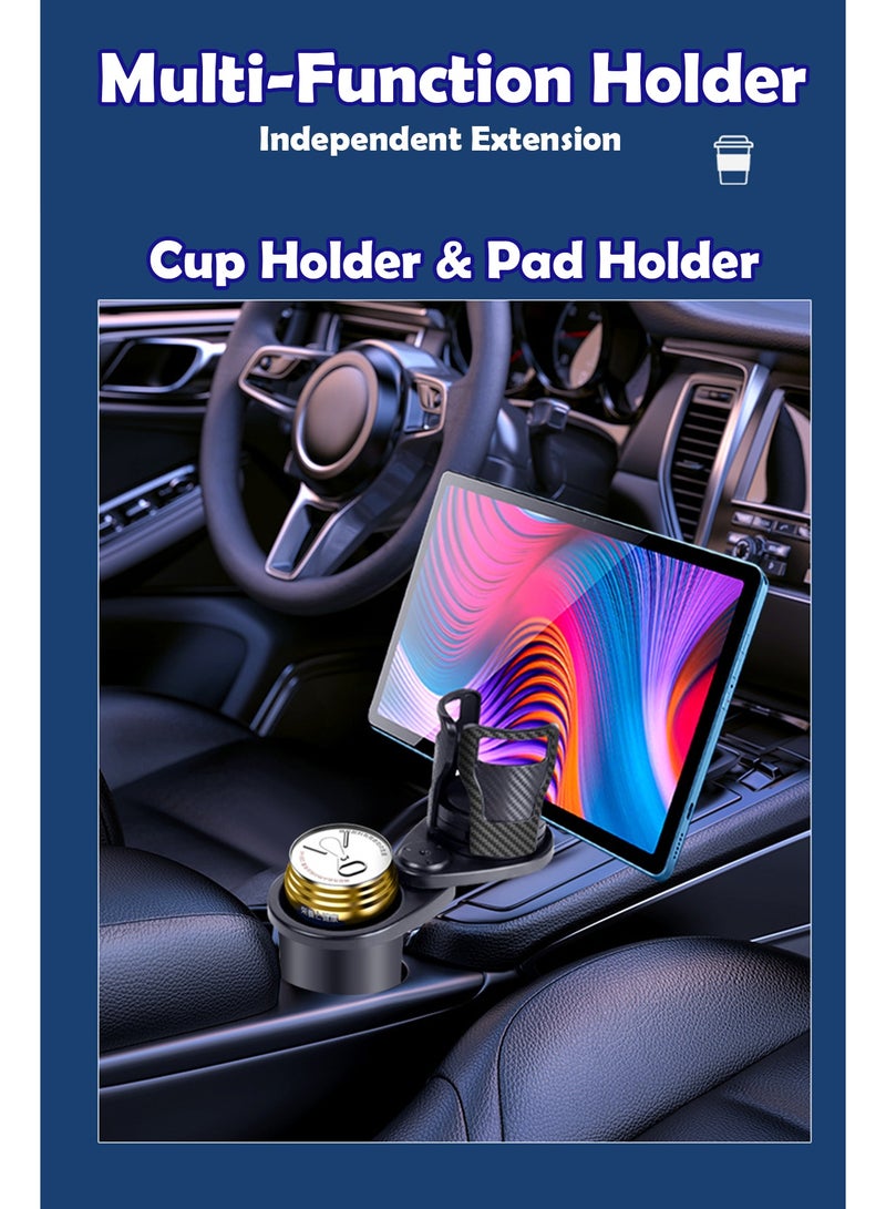 Car Cup Holder, Large Dual Car Cup Holder Expander, 360 Degree Rotating Adjustable Cup Holder For Drinks, Coffee, Beverage, Bottle, Foods - Image 4