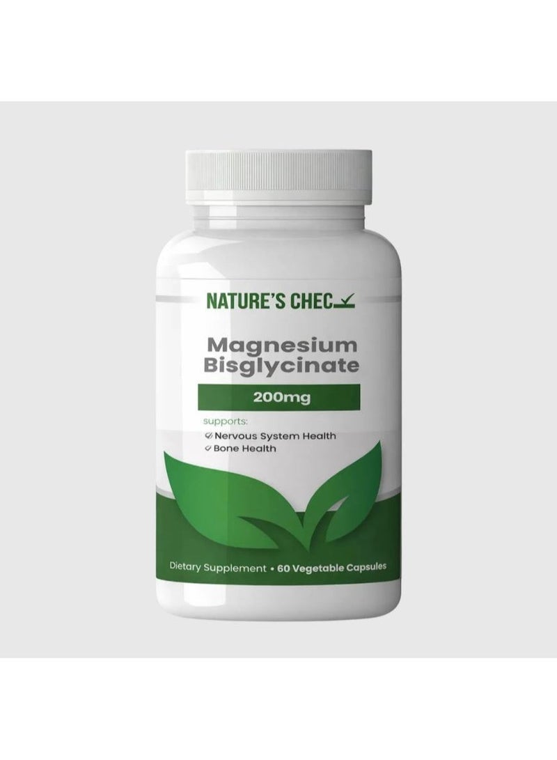 NATURE'S CHEC Magnesium Bisglycinate 200mg Capsules 60S - Image 1
