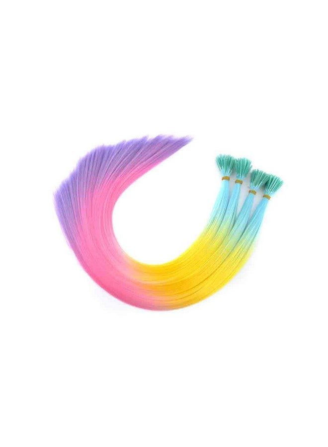 DENIYA 50 Pieces 20 Inches Gradient Colors Party Highlights Colorful Straight Synthetic I Tip Hair Extensions Straight Long Hairpiece - Image 5