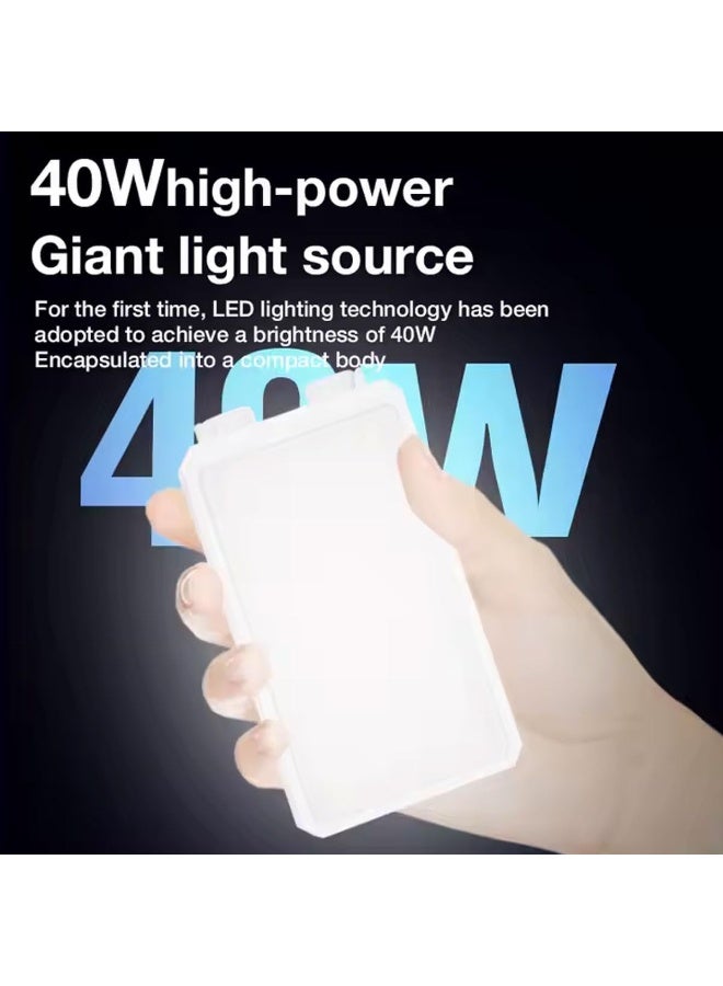 ضوء فوتوغرافي LED محمول GIFTMAX بقدرة 40 واط مع درجة حرارة قابلة للتعديل، ضوء سيلفي LED صغير بحجم الجيب مع حامل ثلاثي القوائم صغير (U-40) - Image 2