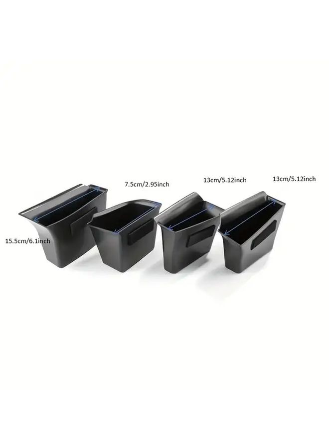 4pcs Car Accessories Door Armrest Pocket Storage Organizer Tray Black Soft Padding Armrest Box Cover For Mazda 3 CX-30 2020 2021 2022 2023 2024 2025 - Image 2