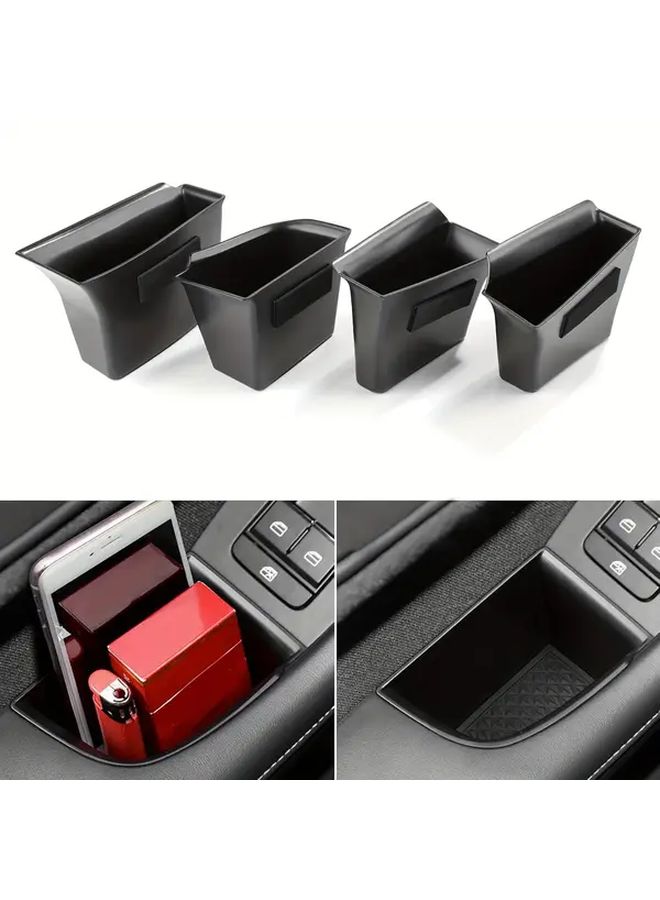 4pcs Car Accessories Door Armrest Pocket Storage Organizer Tray Black Soft Padding Armrest Box Cover For Mazda 3 CX-30 2020 2021 2022 2023 2024 2025 - Image 1