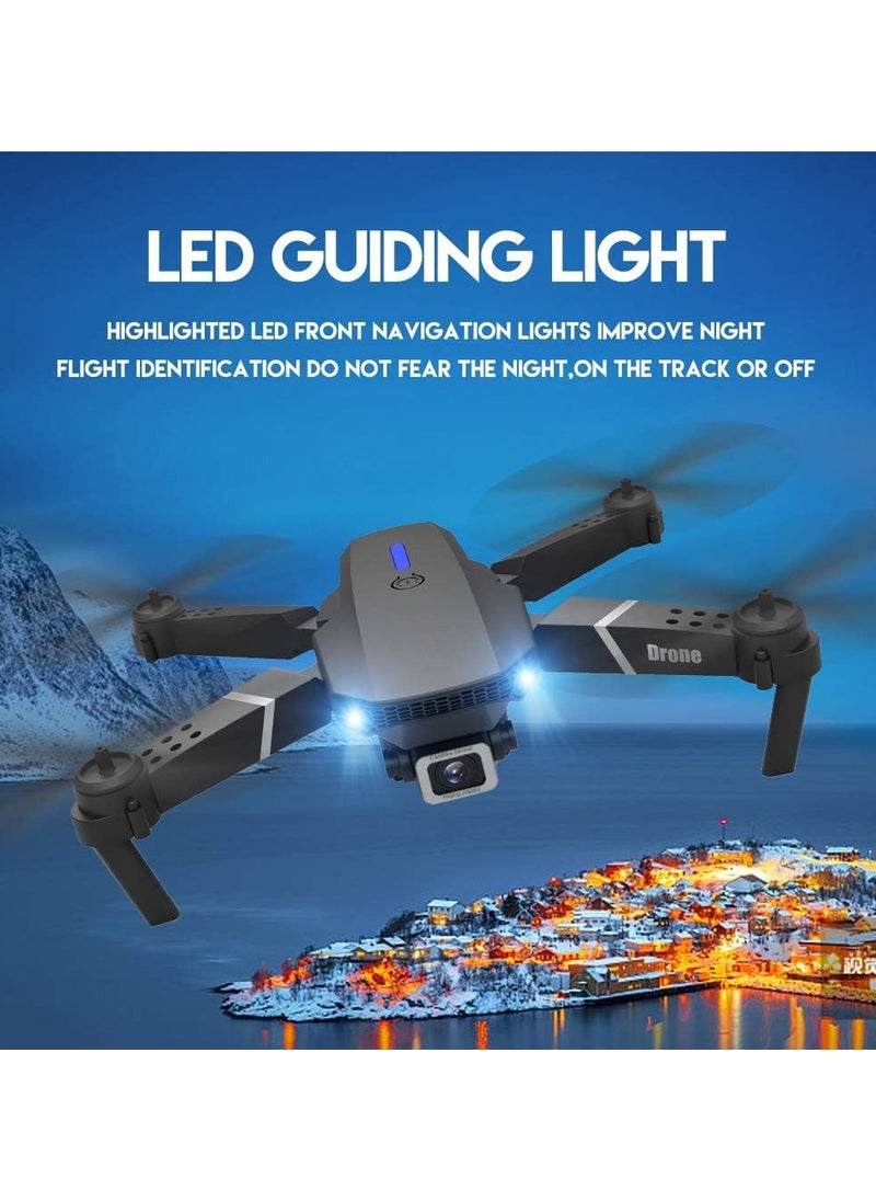 AROAQ - طائرة درون بكاميرا 4K LS-E525 واي فاي بنمط بدون رأس كاميرتان مزدوجتان 3 بطاريات سوداء مناسبة للمبتدئين والأطفال - Image 1