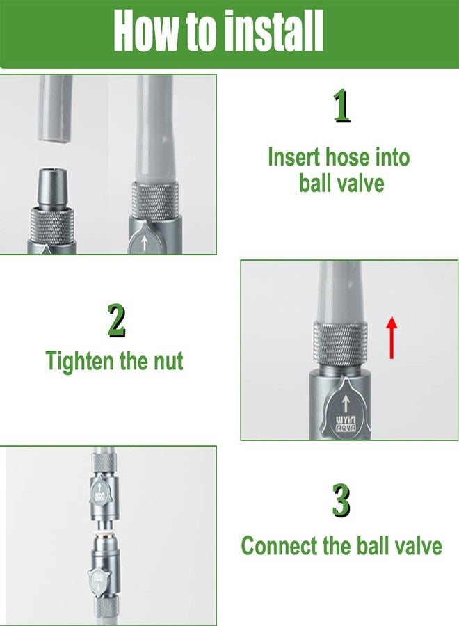 MiOYOOW Aquarium Water Control Valve, Aluminum Alloy Fishbowl Hose Connector with Quick Release Valve for Aquariums Fish Tanks - Image 3