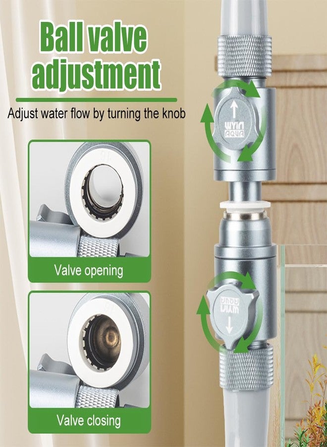 MiOYOOW Aquarium Water Control Valve, Aluminum Alloy Fishbowl Hose Connector with Quick Release Valve for Aquariums Fish Tanks - Image 5