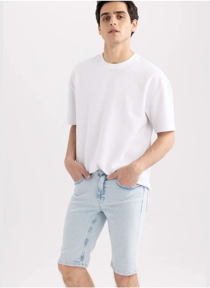 ديفاكتو Man Skinny Fit Denim Bermuda