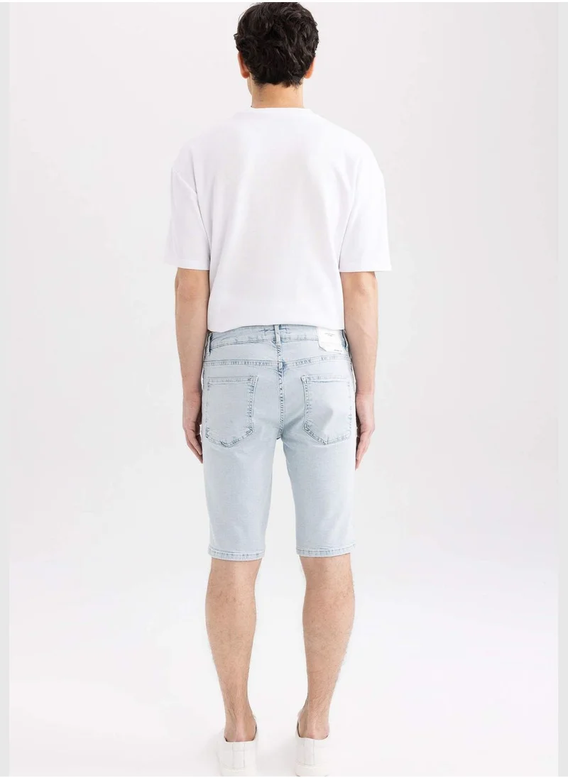 ديفاكتو Man Skinny Fit Denim Bermuda