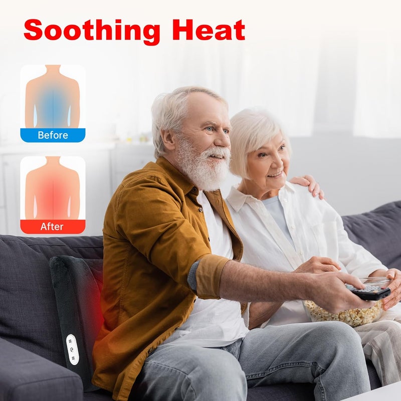 CILI Lumbar Support Pillow for Office Chair, Heated Back Support Pillow with Vibration, Back Massager for Chair, Back Rest Cushion Pillow for Desk Chair Sofa, Gifts for Mom Dad Women Men - Image 5