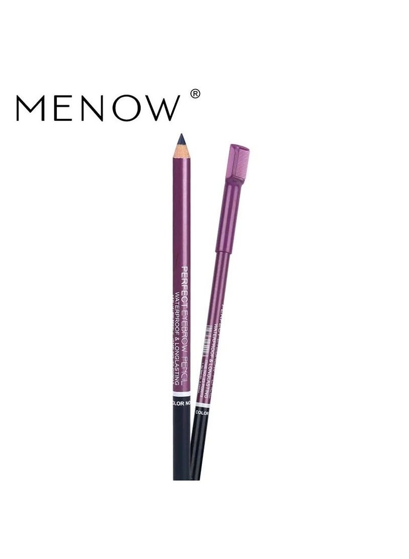 Eyebrow Pencil With Comb Brush For Brow - Black - 2Pcs