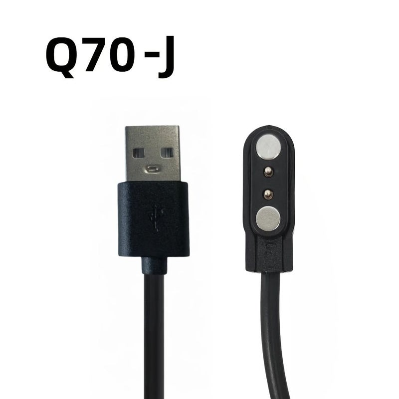 كابل بيانات ساعة Q70 J الذكية متوافق مع أجهزة الساعات الذكية التي تعمل بتقنية البلوتوث، مناسب للاستخدام اليومي والتنقل والرياضات الخارجية والسفر للعمل. - Image 1
