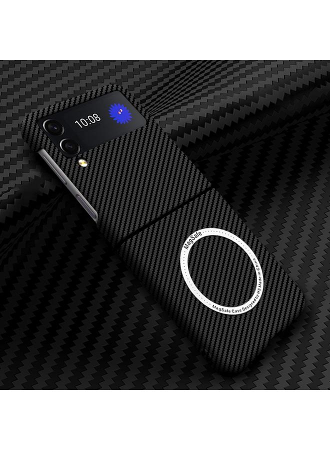 erorex Case For Samsung Galaxy Z Flip4 5G Carbon Fiber Texture MagSafe Magnetic Phone Case - Image 1