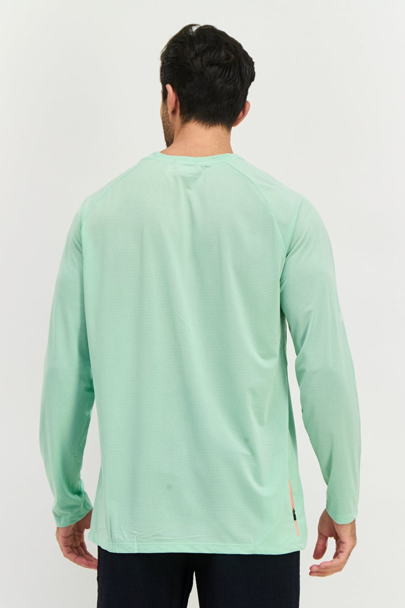 Avalanche Men Round Neck Long Sleeves Graphic Print T-Shirt, Mint Green - Image 4