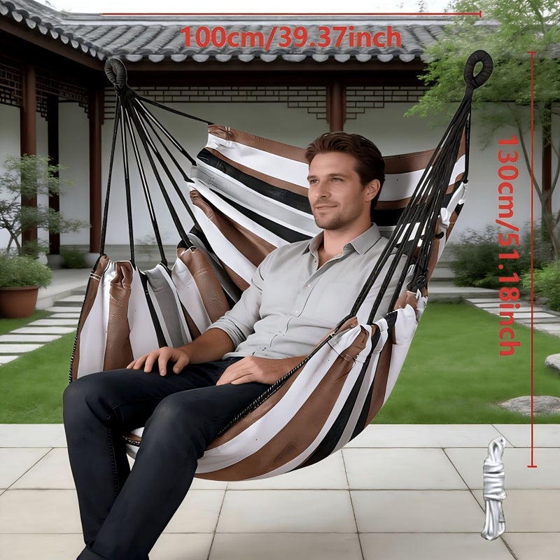 Large Size Green Orange Outdoor Indoor Hanging Swing Chair Sturdy Frame Soft Comfortable Design Portable Easy Install All Weather Durable Rocking Chair Suitable Garden Terrace Balcony Bedroom Reading Nook - Image 2