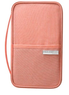 Excefore Passport Holder Travel Wallet, Family Travel Document Holders Organiser Wallet for Credit Cards Ticket IDs Keys Smartphone for Men Women, Pink  - Image 1