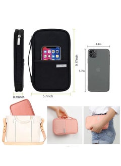 Excefore Passport Holder Travel Wallet, Family Travel Document Holders Organiser Wallet for Credit Cards Ticket IDs Keys Smartphone for Men Women, Pink  - Image 3