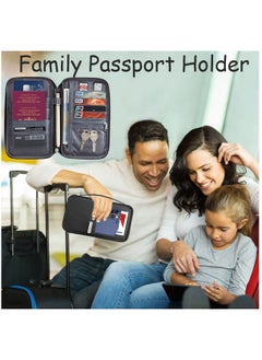 Excefore Passport Holder Travel Wallet, Family Travel Document Holders Organiser Wallet for Credit Cards Ticket IDs Keys Smartphone for Men Women, Pink  - Image 4