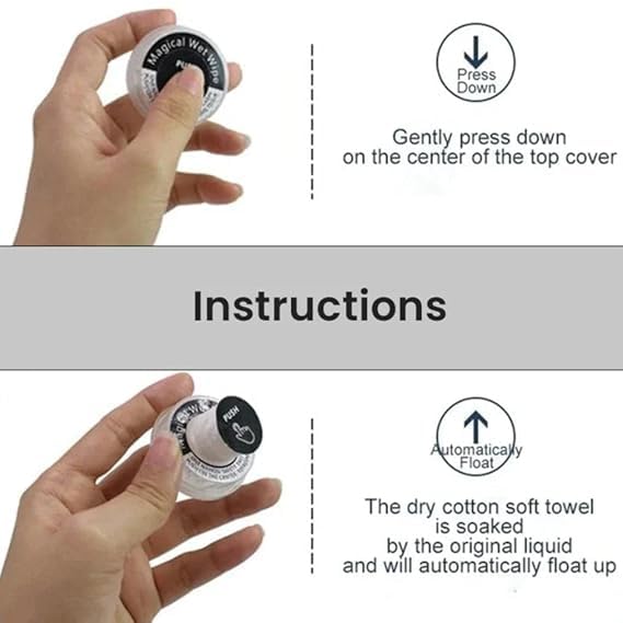AIDROM MART Magical Wet Wipe Tissue Face Towel Disposable Expands with water Multi Use Ideal For Travel Camping 5pcs - Image 2