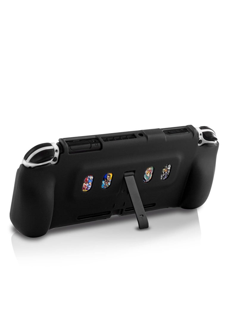 Excefore Switch OLED Protective Case, Switch OLED Case with Game Slots and Kickstand, for Nintendo Switch OLED Soft TPU Grip Portable Cover Accessories - Image 2