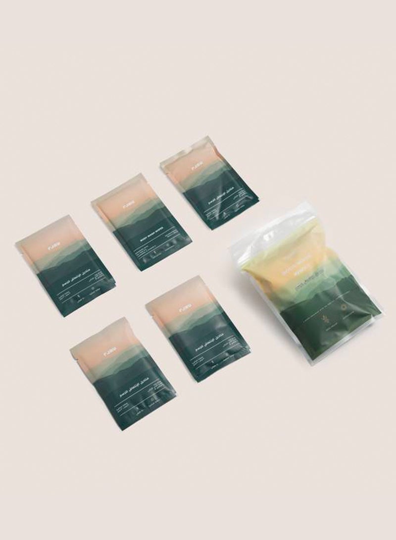 تمدد مناديل الجسم الكبيرة بعد التمرين من – بديلاً فوريًا للاستحمام مع شجرة الشاي المضادة للبكتيريا وفيتامين E | خالية من الكحول ومغلفة بشكل فردي | عبوة من 5 حبات - Image 1