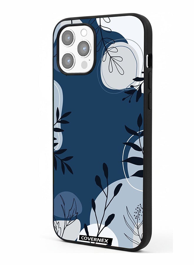 Covernex Apple iPhone 12 Pro Max Protective Case Cover Printed Featuring Delicate Laf and Plant Outlines - Image 1