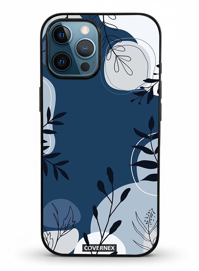 Covernex Apple iPhone 12 Pro Max Protective Case Cover Printed Featuring Delicate Laf and Plant Outlines - Image 2