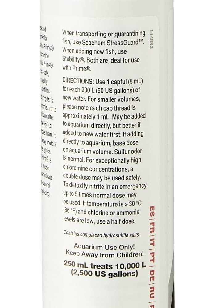 Seachem Prime Conditioner for Marine & Freshwater Aquaria - 250 mL - Image 4