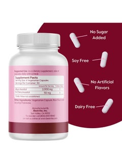 BESTVITE BESTVITE Myo & D-Chiro Inositol (120 Vegetarian Capsules) - 40:1 Ratio - No Stearates - Vegan - Non GMO - Gluten Free  - Image 2
