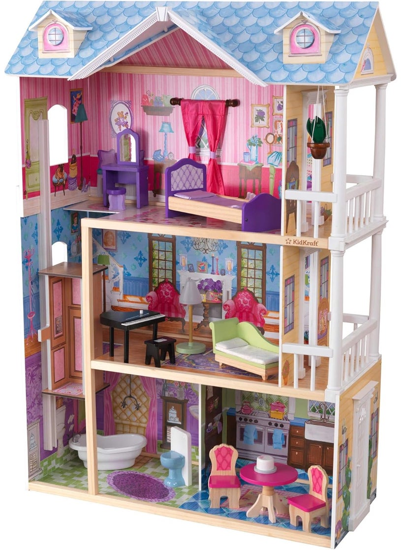 KidKraft KidKraft My Dreamy Wooden Dollhouse with Lights and Sounds Elevator and 14 Accessories Gift for Ages 3  - Image 1
