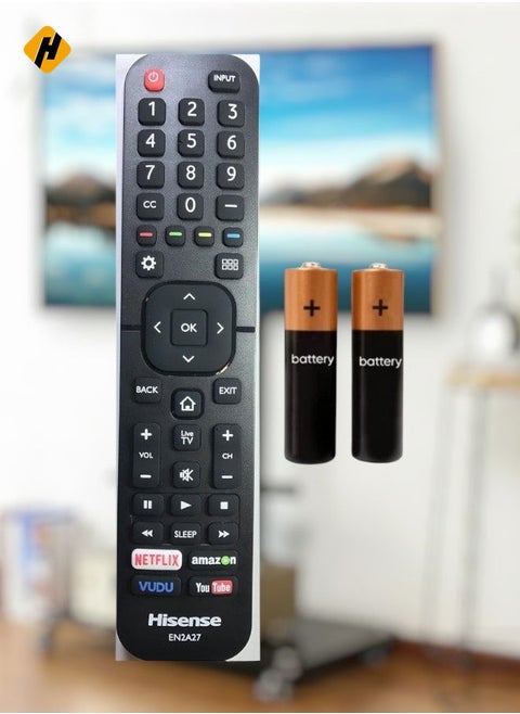 New EN2A27 (Year 2016) Remote Control for Hisense H6 Series 4K Smart TV Models – Compatible with 43H6C, 43H6D, 50H6C, 50H6D, 55H6B, 55H6C, 55H6D, 65H6C, 65H6D – Reliable & Easy-to-Use Replacement Remote