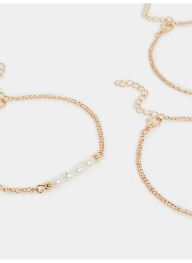 ستايلي Styli Set of 3 - Beaded Anklet with Lobster Clasp