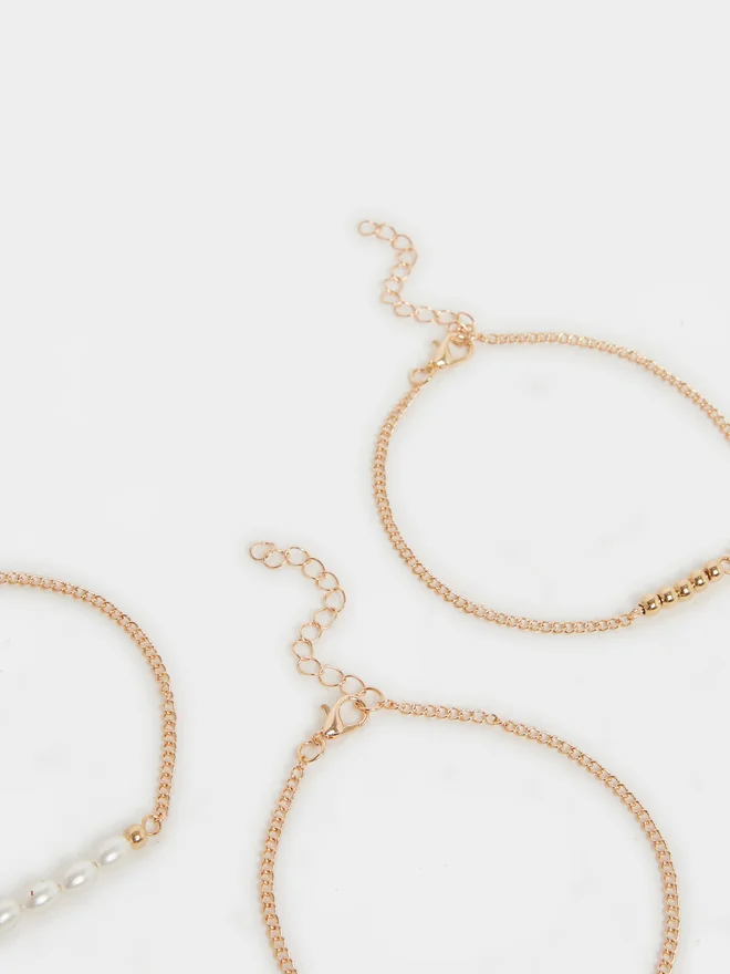 Styli Styli Set of 3 - Beaded Anklet with Lobster Clasp