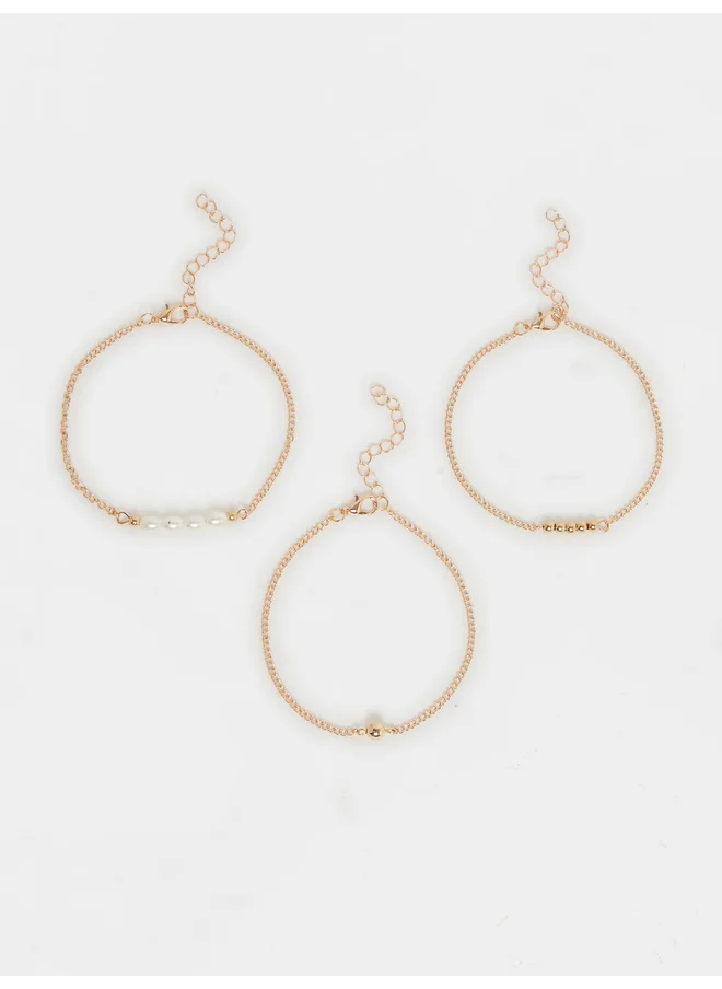 ستايلي Styli Set of 3 - Beaded Anklet with Lobster Clasp